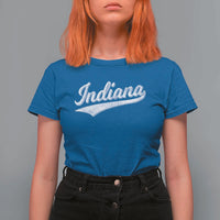 Vintage Indiana Retro Throwback Distressed T Shirt For Women Retro Classic IN State Pride - Wonder Print Shop