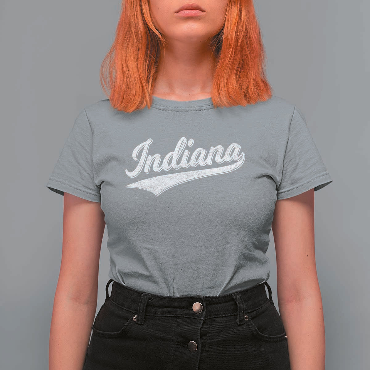 Vintage Indiana Retro Throwback Distressed T Shirt For Women Retro Classic IN State Pride - Wonder Print Shop