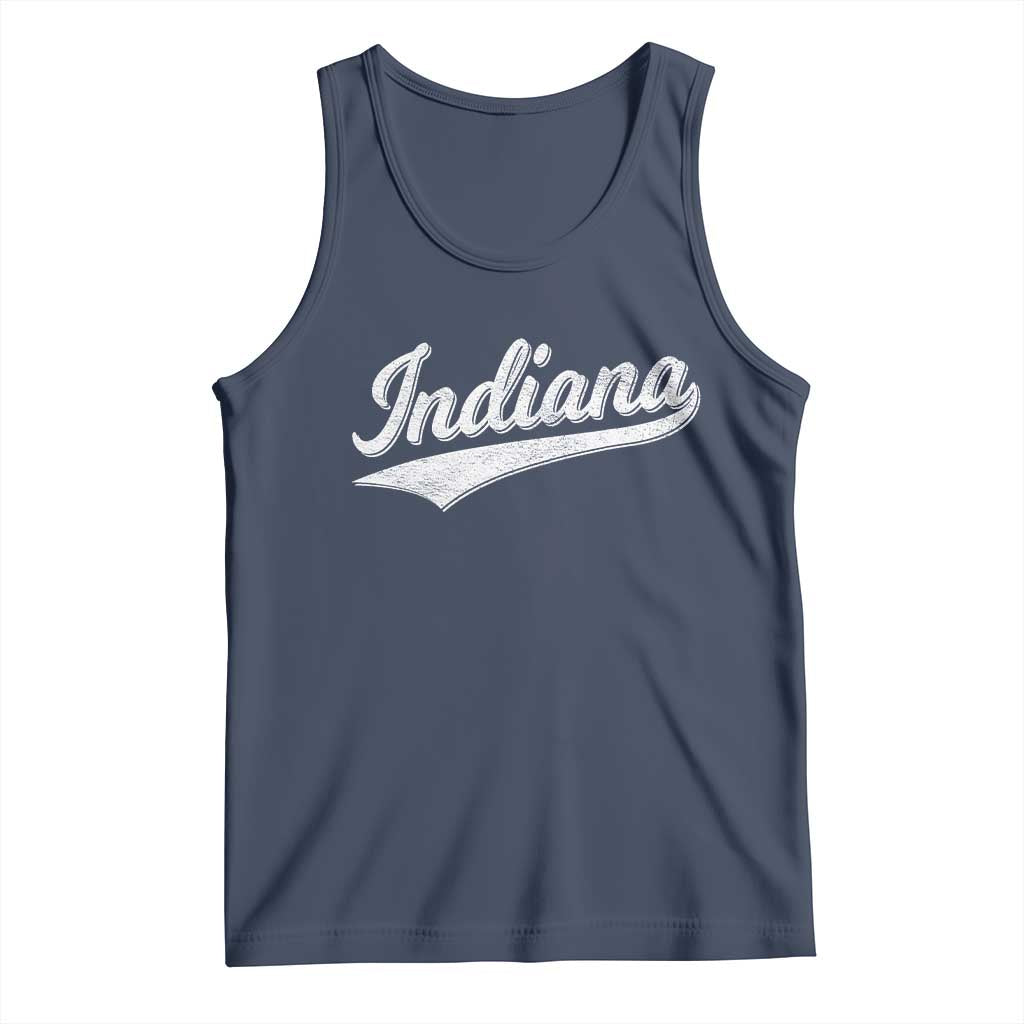 Vintage Indiana Retro Throwback Distressed Tank Top Retro Classic IN State Pride - Wonder Print Shop