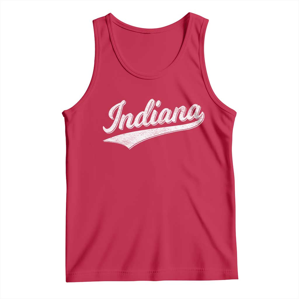 Vintage Indiana Retro Throwback Distressed Tank Top Retro Classic IN State Pride - Wonder Print Shop