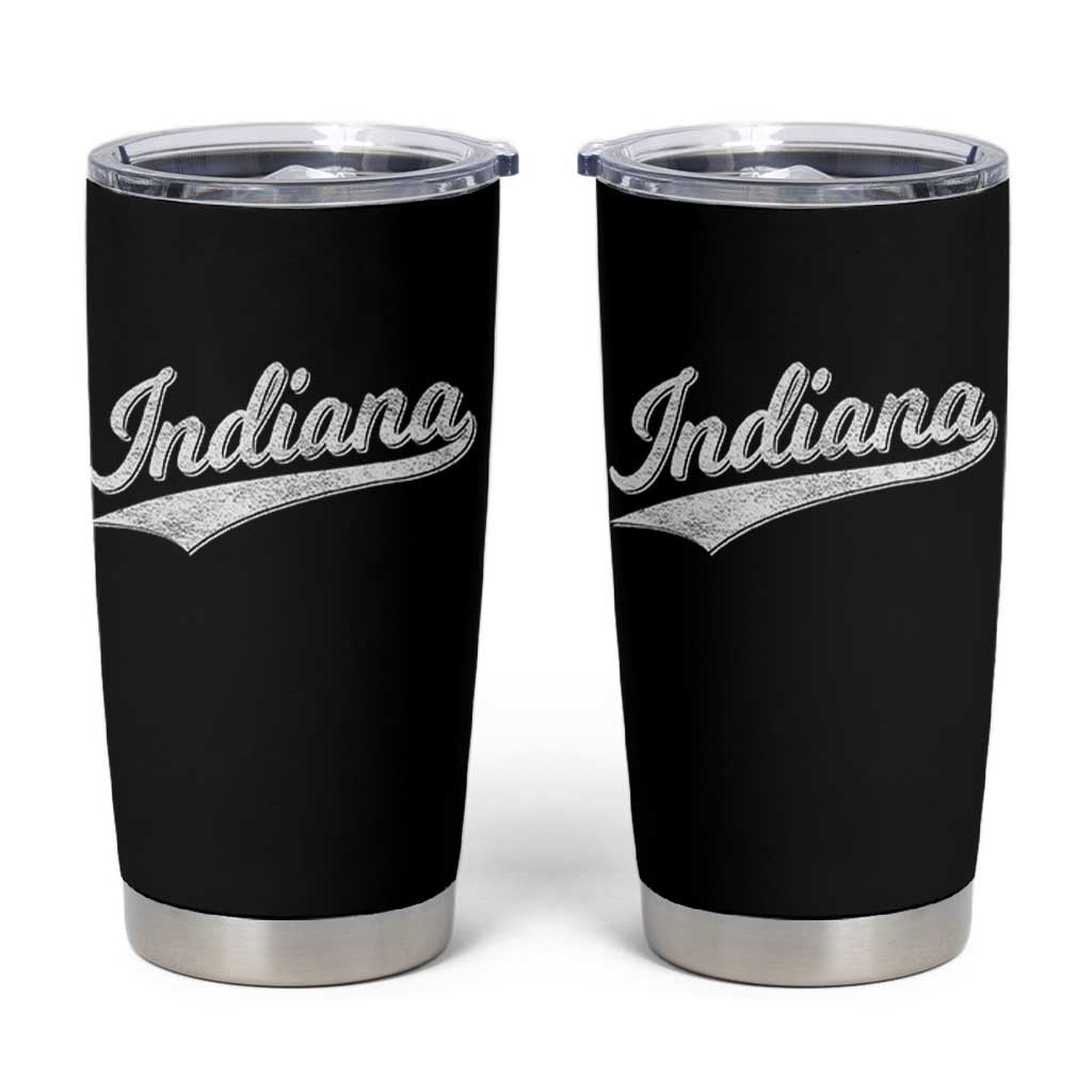 Vintage Indiana Retro Throwback Distressed Tumbler Cup Retro Classic IN State Pride - Wonder Print Shop