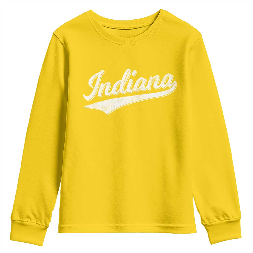 Vintage Indiana Retro Throwback Distressed Youth Sweatshirt Retro Classic IN State Pride - Wonder Print Shop