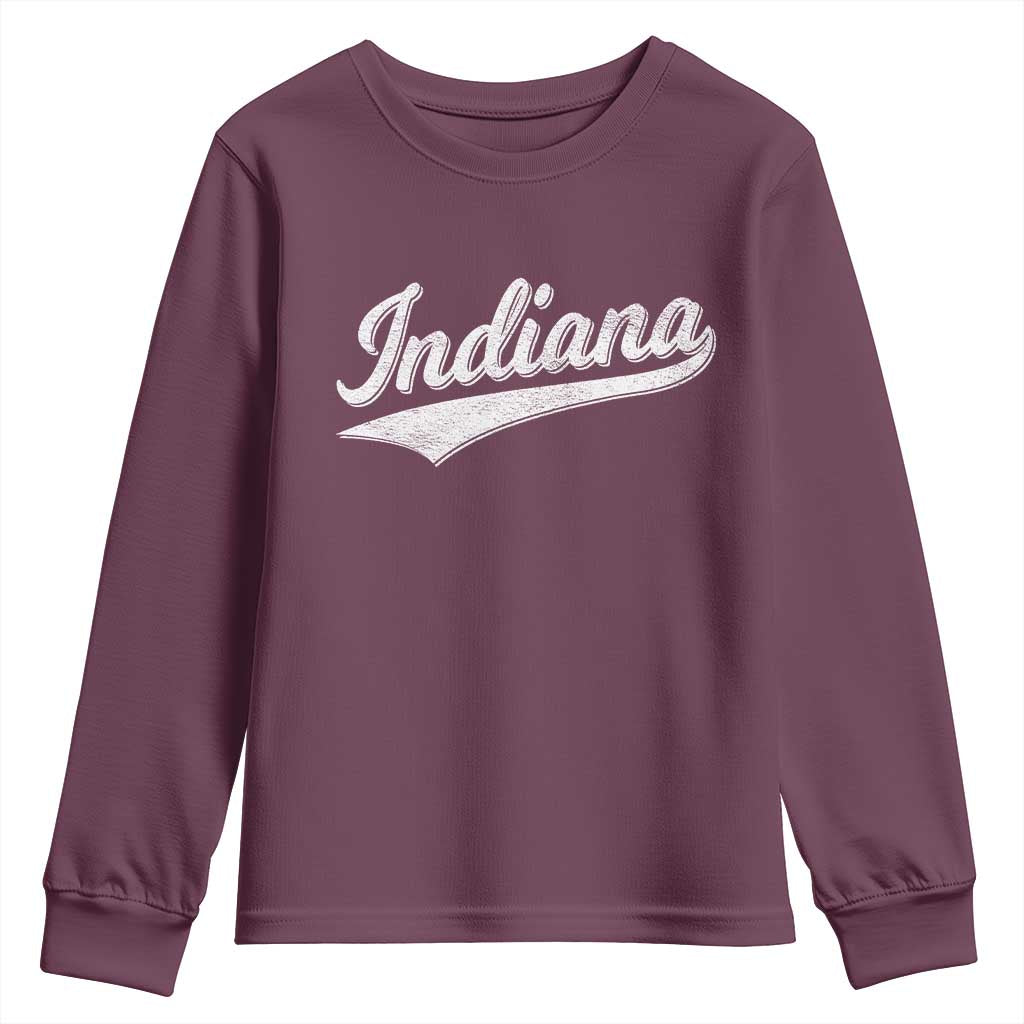 Vintage Indiana Retro Throwback Distressed Youth Sweatshirt Retro Classic IN State Pride - Wonder Print Shop