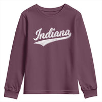 Vintage Indiana Retro Throwback Distressed Youth Sweatshirt Retro Classic IN State Pride - Wonder Print Shop
