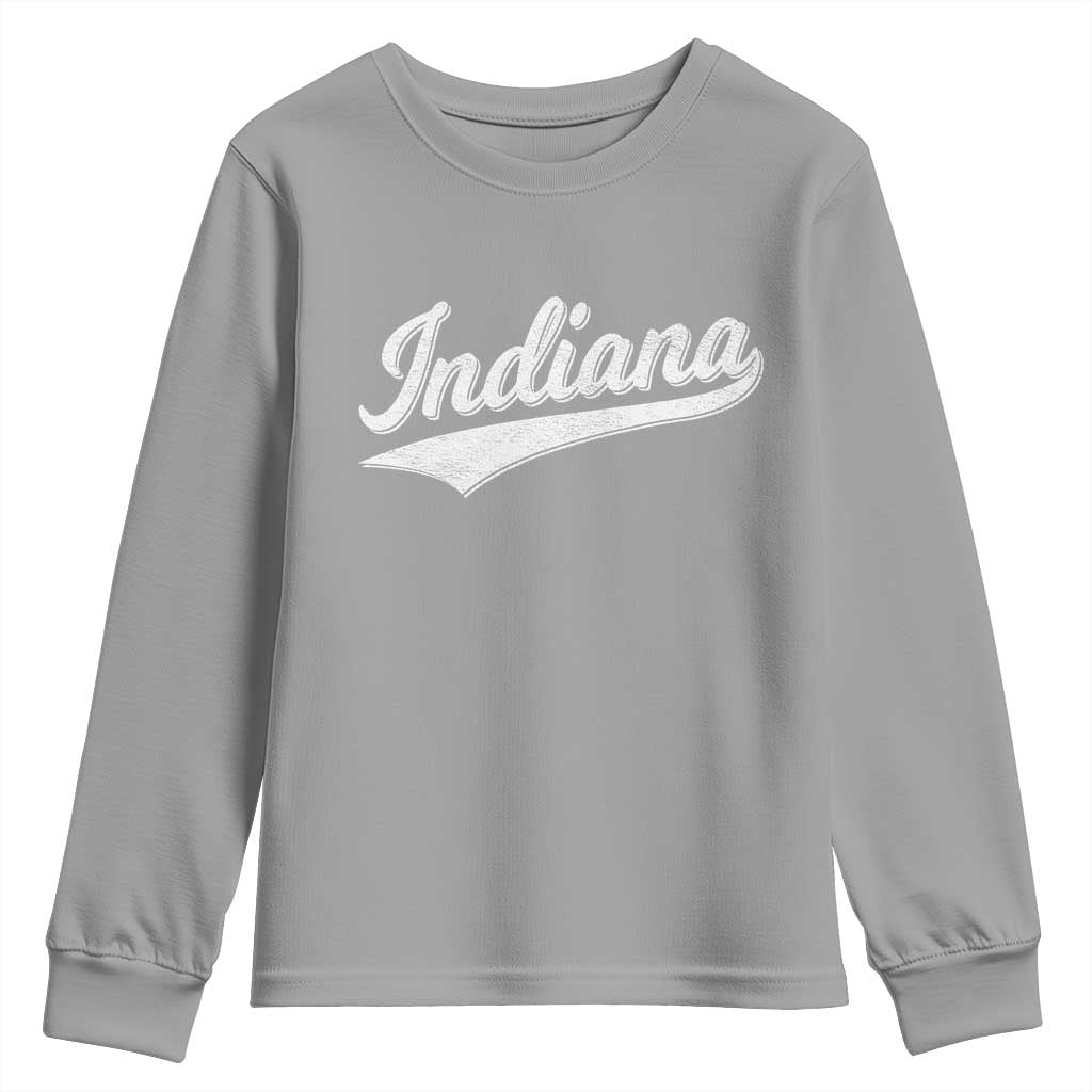 Vintage Indiana Retro Throwback Distressed Youth Sweatshirt Retro Classic IN State Pride - Wonder Print Shop