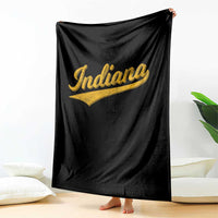 Vintage Indiana Retro Yellow Throwback Distressed Throw Blanket Retro Classic IN State Pride - Wonder Print Shop