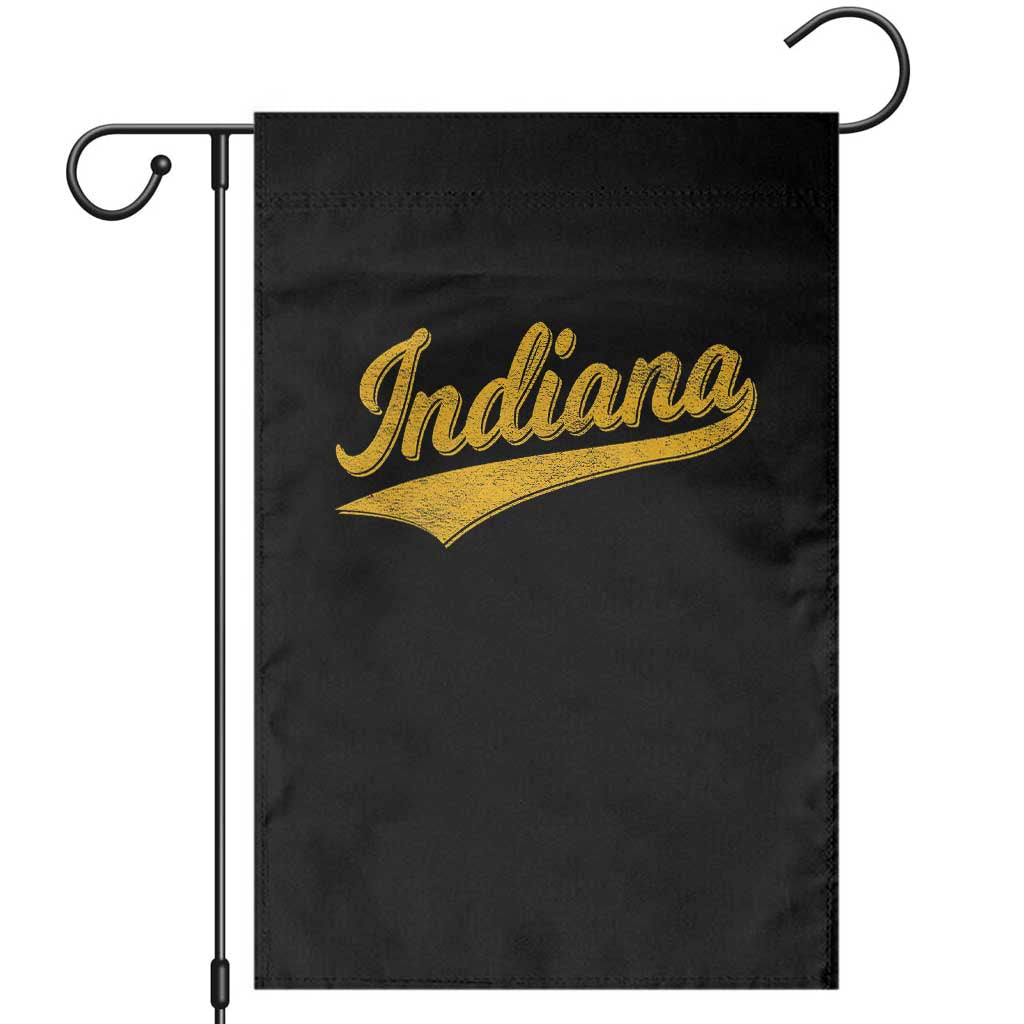 Vintage Indiana Retro Yellow Throwback Distressed Garden Flag Retro Classic IN State Pride - Wonder Print Shop