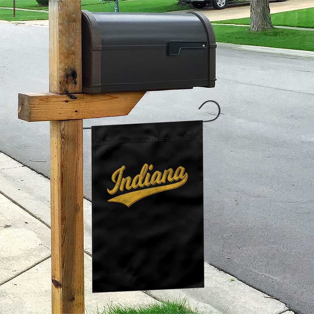 Vintage Indiana Retro Yellow Throwback Distressed Garden Flag Retro Classic IN State Pride - Wonder Print Shop