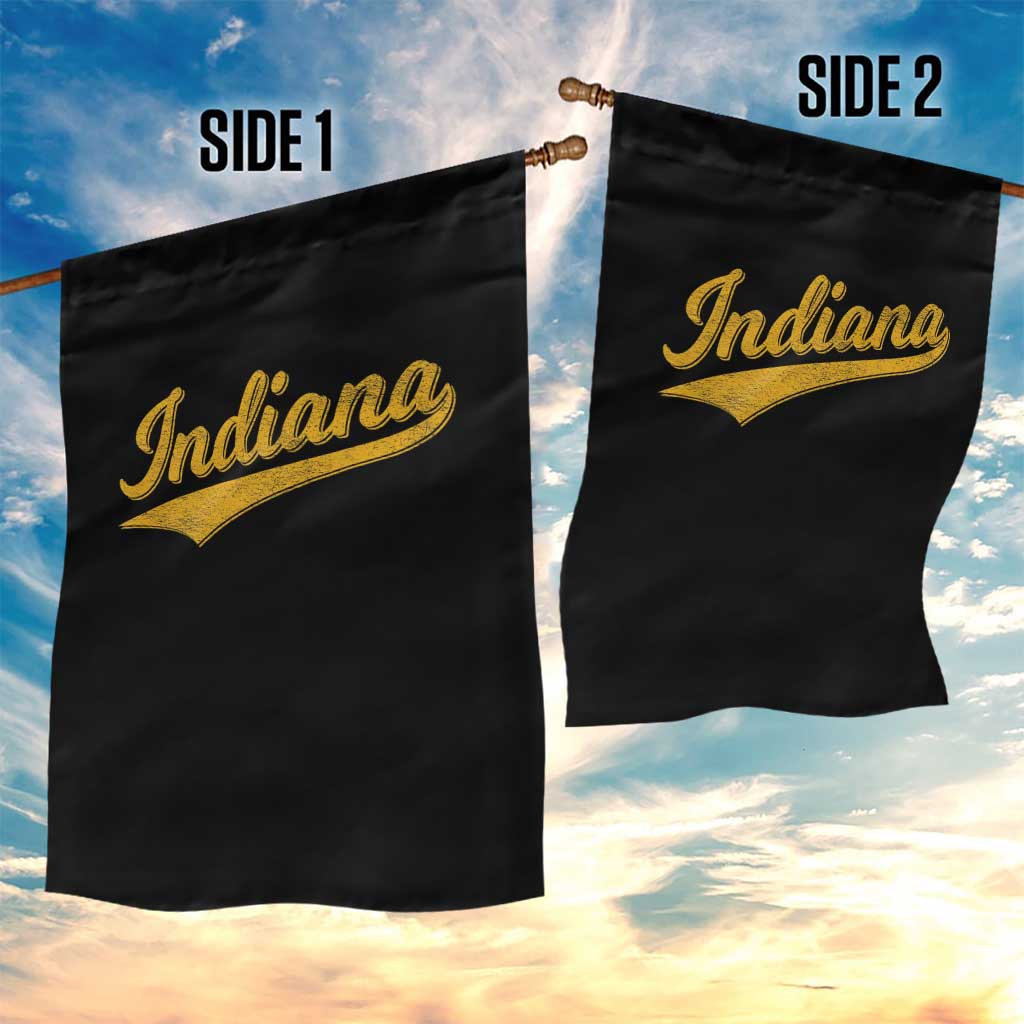 Vintage Indiana Retro Yellow Throwback Distressed Garden Flag Retro Classic IN State Pride - Wonder Print Shop