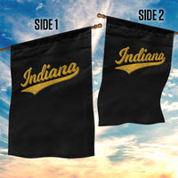 Vintage Indiana Retro Yellow Throwback Distressed Garden Flag Retro Classic IN State Pride - Wonder Print Shop