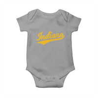 Vintage Indiana Retro Yellow Throwback Distressed Baby Onesie Retro Classic IN State Pride - Wonder Print Shop