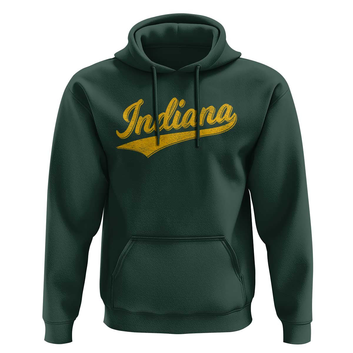 Vintage Indiana Retro Yellow Throwback Distressed Hoodie Retro Classic IN State Pride - Wonder Print Shop