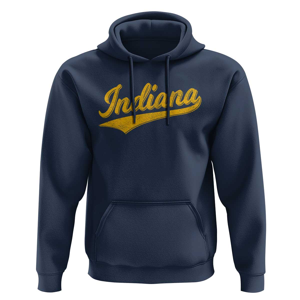 Vintage Indiana Retro Yellow Throwback Distressed Hoodie Retro Classic IN State Pride - Wonder Print Shop