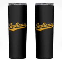 Vintage Indiana Retro Yellow Throwback Distressed Skinny Tumbler Retro Classic IN State Pride - Wonder Print Shop