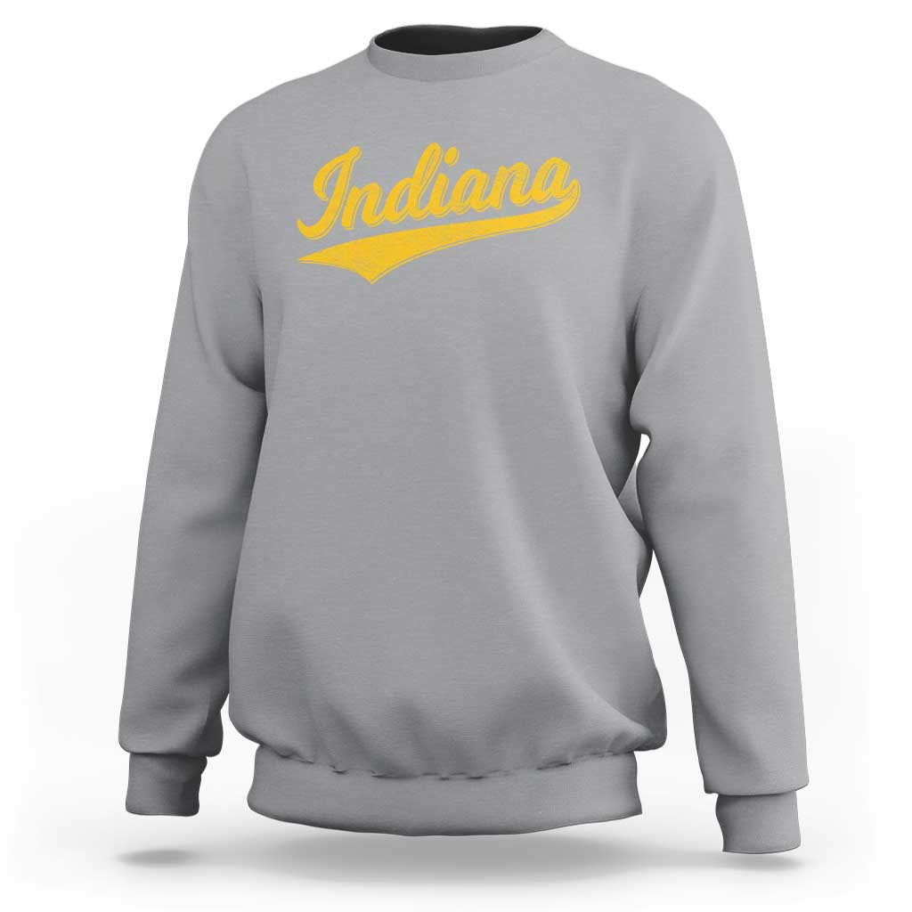 Vintage Indiana Retro Yellow Throwback Distressed Sweatshirt Retro Classic IN State Pride - Wonder Print Shop