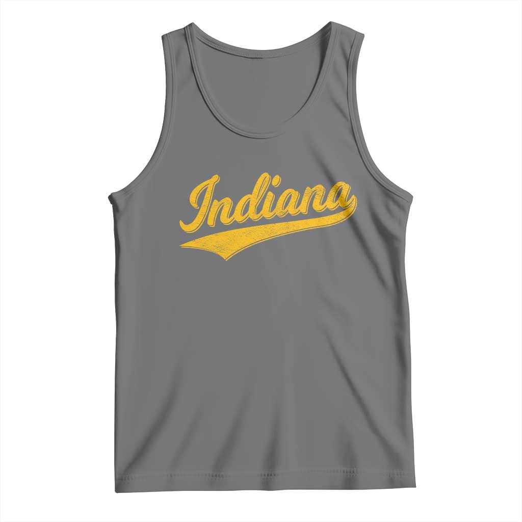 Vintage Indiana Retro Yellow Throwback Distressed Tank Top Retro Classic IN State Pride - Wonder Print Shop