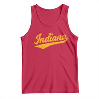 Vintage Indiana Retro Yellow Throwback Distressed Tank Top Retro Classic IN State Pride - Wonder Print Shop