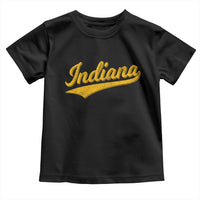 Vintage Indiana Retro Yellow Throwback Distressed Toddler T Shirt Retro Classic IN State Pride - Wonder Print Shop