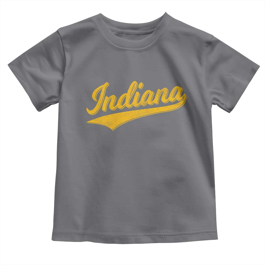 Vintage Indiana Retro Yellow Throwback Distressed Toddler T Shirt Retro Classic IN State Pride - Wonder Print Shop