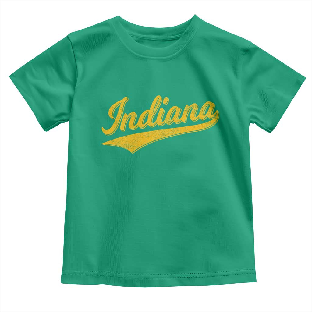 Vintage Indiana Retro Yellow Throwback Distressed Toddler T Shirt Retro Classic IN State Pride - Wonder Print Shop