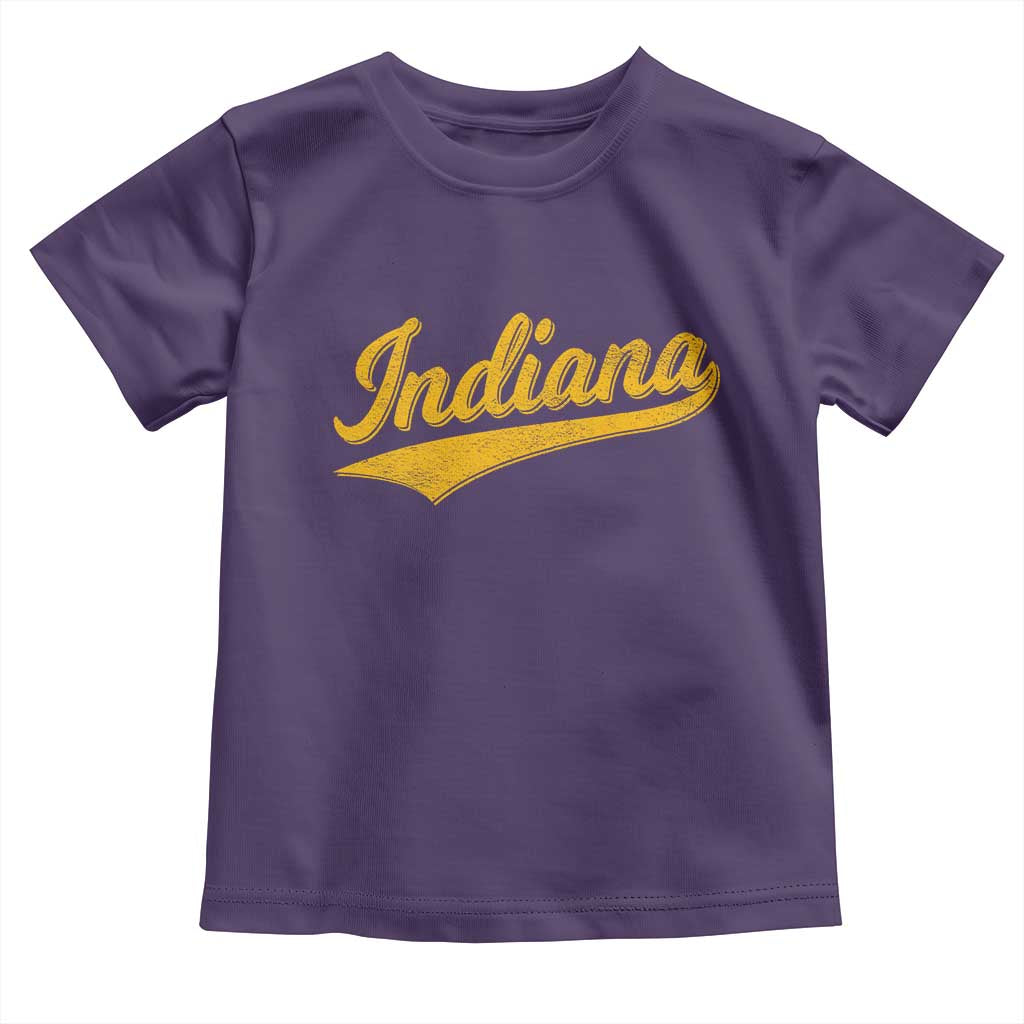 Vintage Indiana Retro Yellow Throwback Distressed Toddler T Shirt Retro Classic IN State Pride - Wonder Print Shop