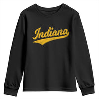 Vintage Indiana Retro Yellow Throwback Distressed Youth Sweatshirt Retro Classic IN State Pride - Wonder Print Shop