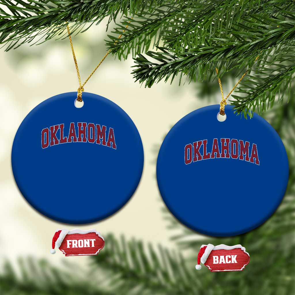 Vintage OKLAHOMA OK Ceramic Ornament Retro Throwback Design Classic Athletic Sports - Wonder Print Shop