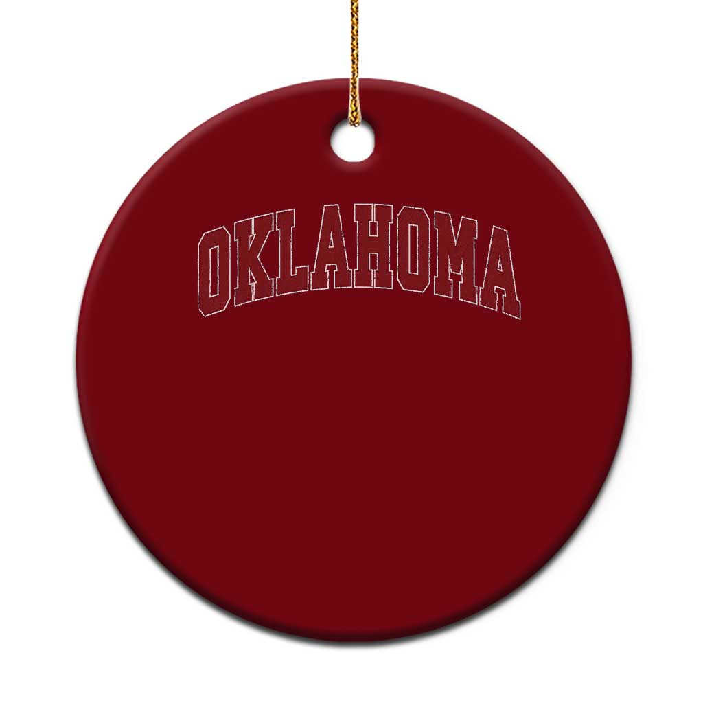 Vintage OKLAHOMA OK Ceramic Ornament Retro Throwback Design Classic Athletic Sports - Wonder Print Shop
