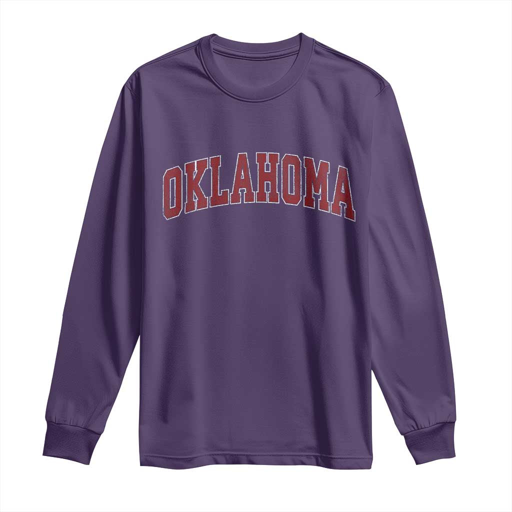 Vintage OKLAHOMA OK Long Sleeve Shirt Retro Throwback Design Classic Athletic Sports - Wonder Print Shop