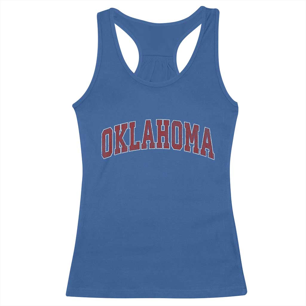 Vintage OKLAHOMA OK Racerback Tank Top Retro Throwback Design Classic Athletic Sports - Wonder Print Shop