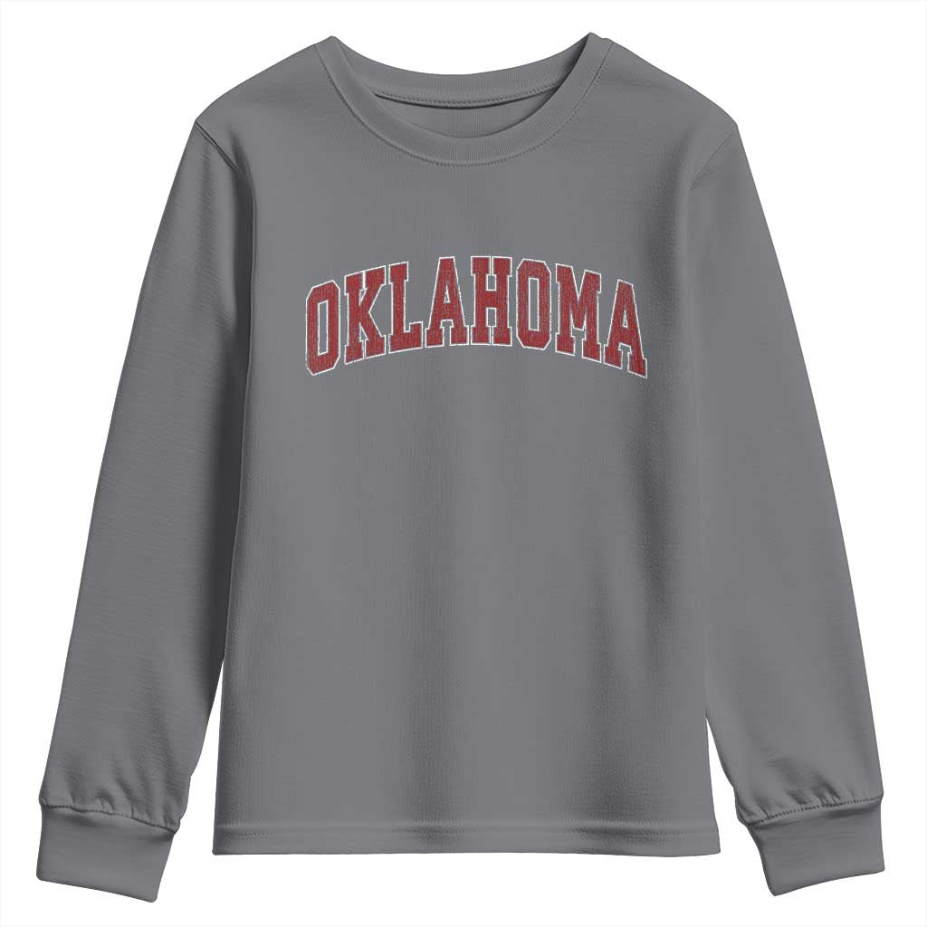 Vintage OKLAHOMA OK Youth Sweatshirt Retro Throwback Design Classic Athletic Sports - Wonder Print Shop