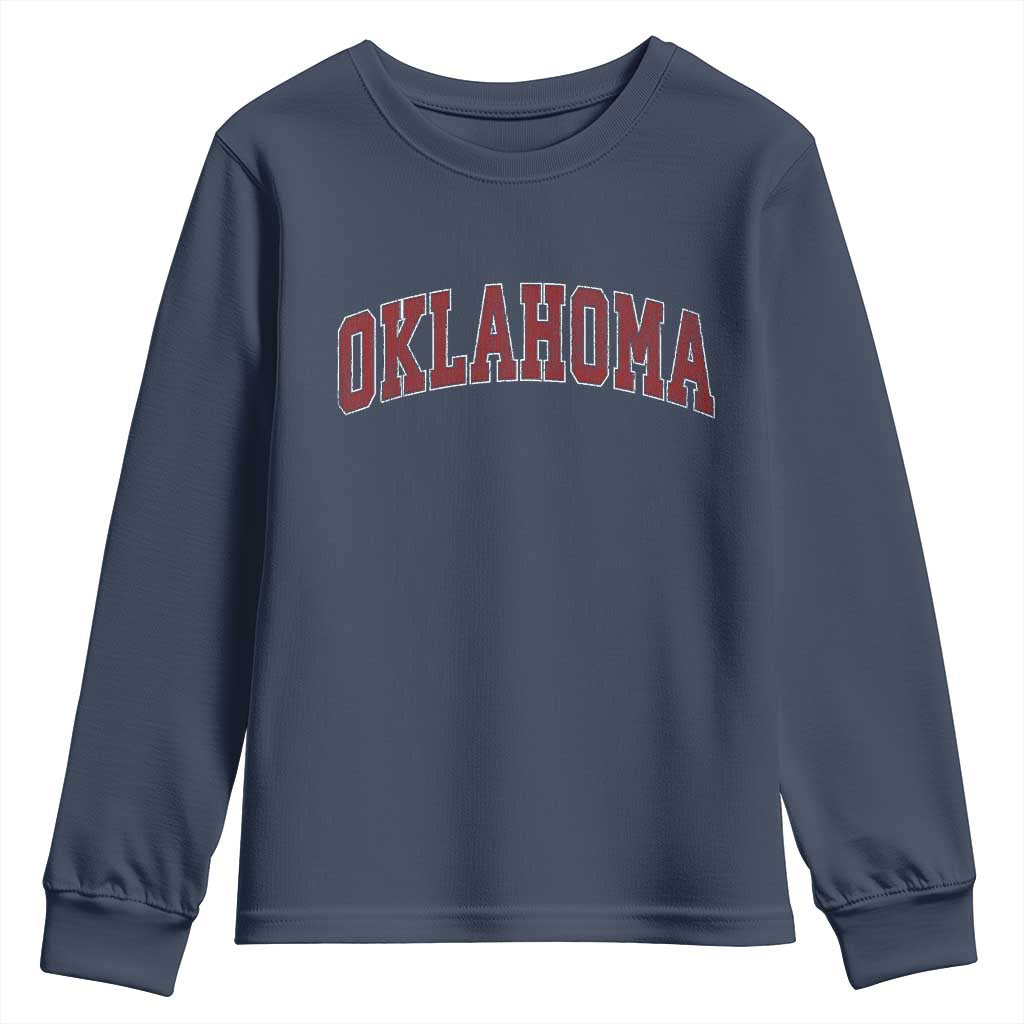 Vintage OKLAHOMA OK Youth Sweatshirt Retro Throwback Design Classic Athletic Sports - Wonder Print Shop