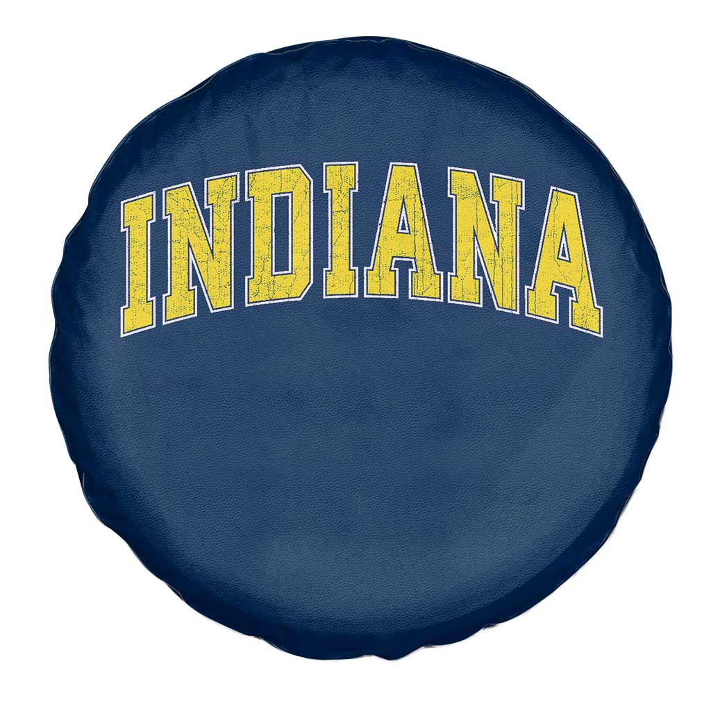 Vintage Indiana IN Spare Tire Cover Retro Throwback Design Classic Yellow Athletic Sports - Wonder Print Shop