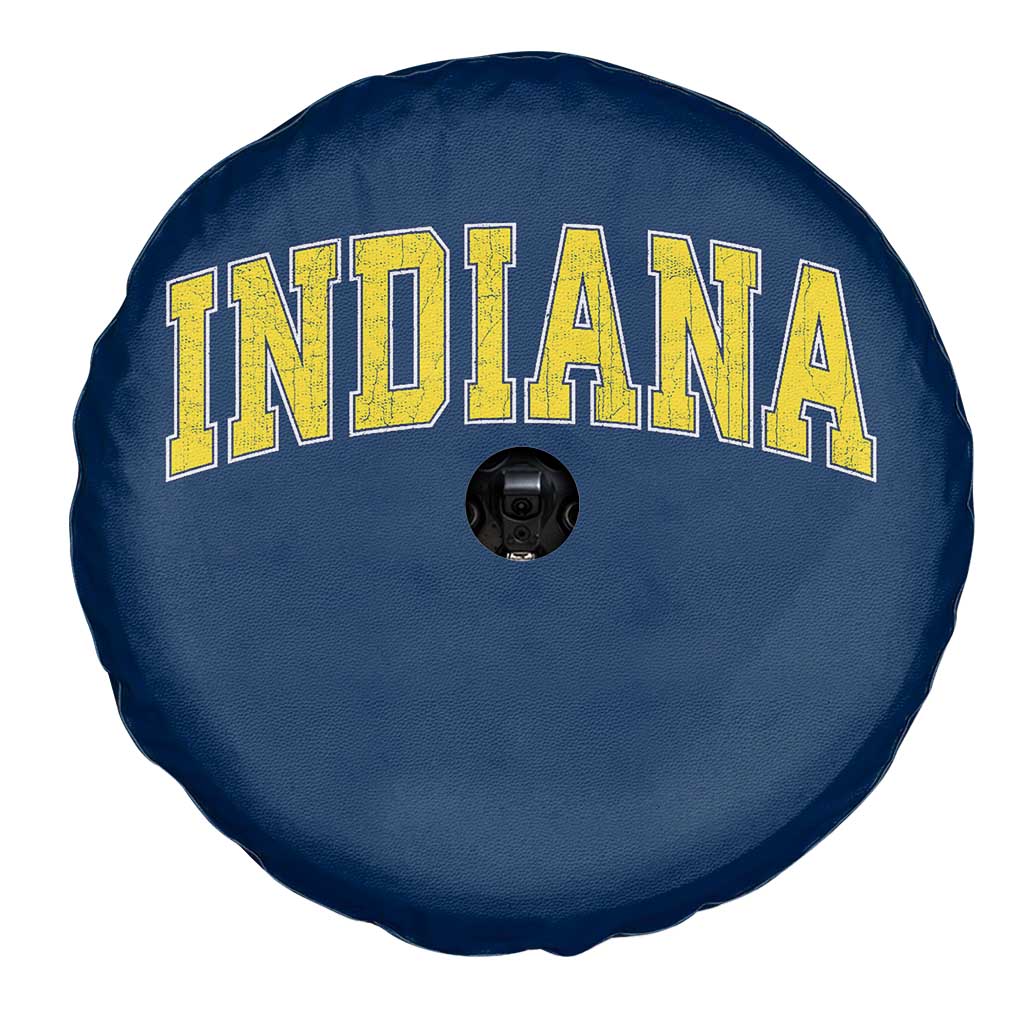 Vintage Indiana IN Spare Tire Cover Retro Throwback Design Classic Yellow Athletic Sports - Wonder Print Shop