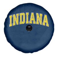 Vintage Indiana IN Spare Tire Cover Retro Throwback Design Classic Yellow Athletic Sports - Wonder Print Shop