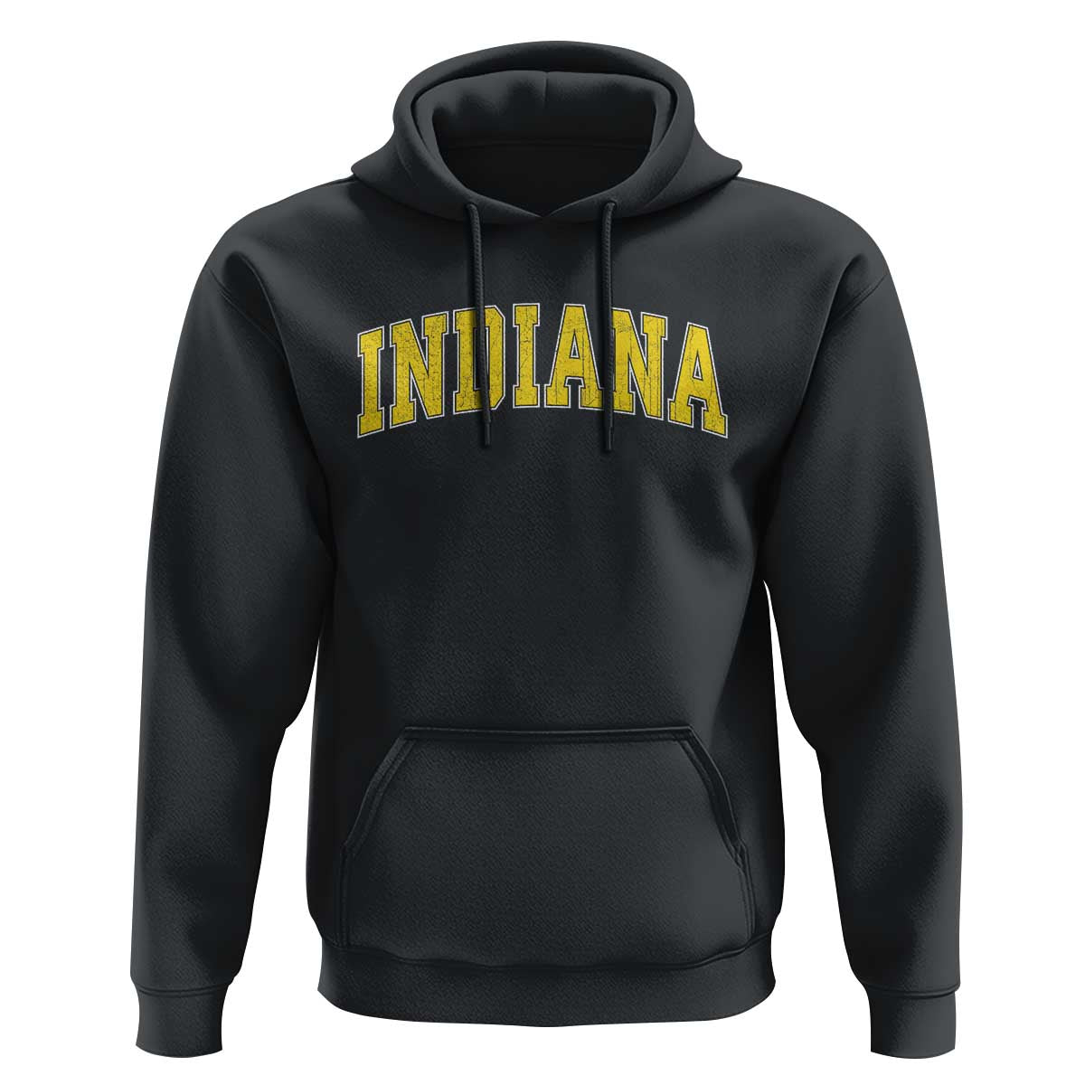 Vintage Indiana IN Hoodie Retro Throwback Design Classic Yellow Athletic Sports - Wonder Print Shop