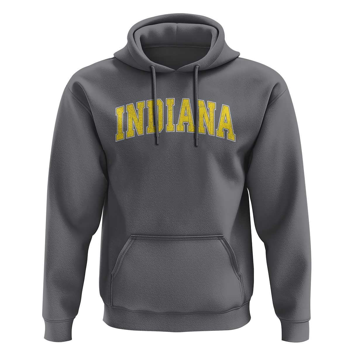 Vintage Indiana IN Hoodie Retro Throwback Design Classic Yellow Athletic Sports - Wonder Print Shop