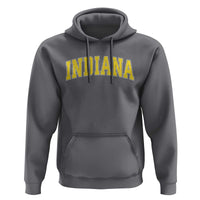 Vintage Indiana IN Hoodie Retro Throwback Design Classic Yellow Athletic Sports - Wonder Print Shop