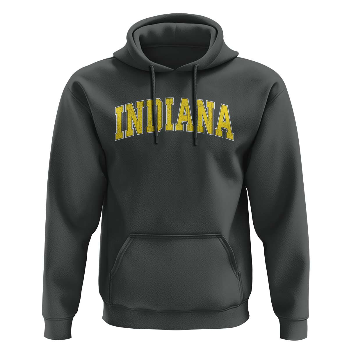 Vintage Indiana IN Hoodie Retro Throwback Design Classic Yellow Athletic Sports - Wonder Print Shop