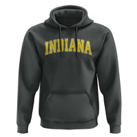 Vintage Indiana IN Hoodie Retro Throwback Design Classic Yellow Athletic Sports - Wonder Print Shop
