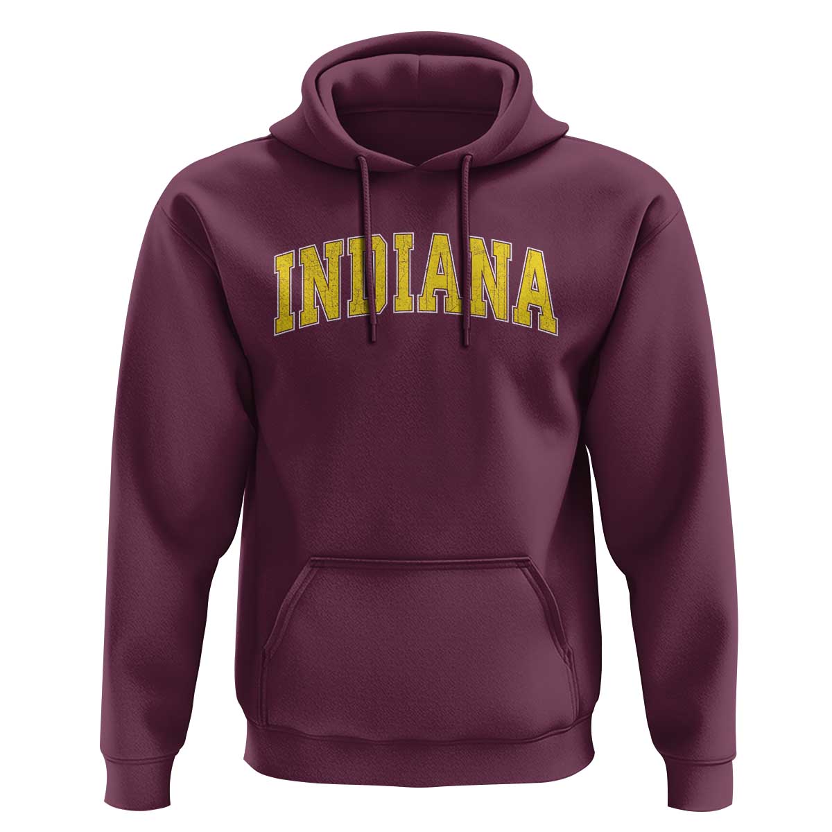 Vintage Indiana IN Hoodie Retro Throwback Design Classic Yellow Athletic Sports - Wonder Print Shop
