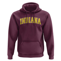 Vintage Indiana IN Hoodie Retro Throwback Design Classic Yellow Athletic Sports - Wonder Print Shop