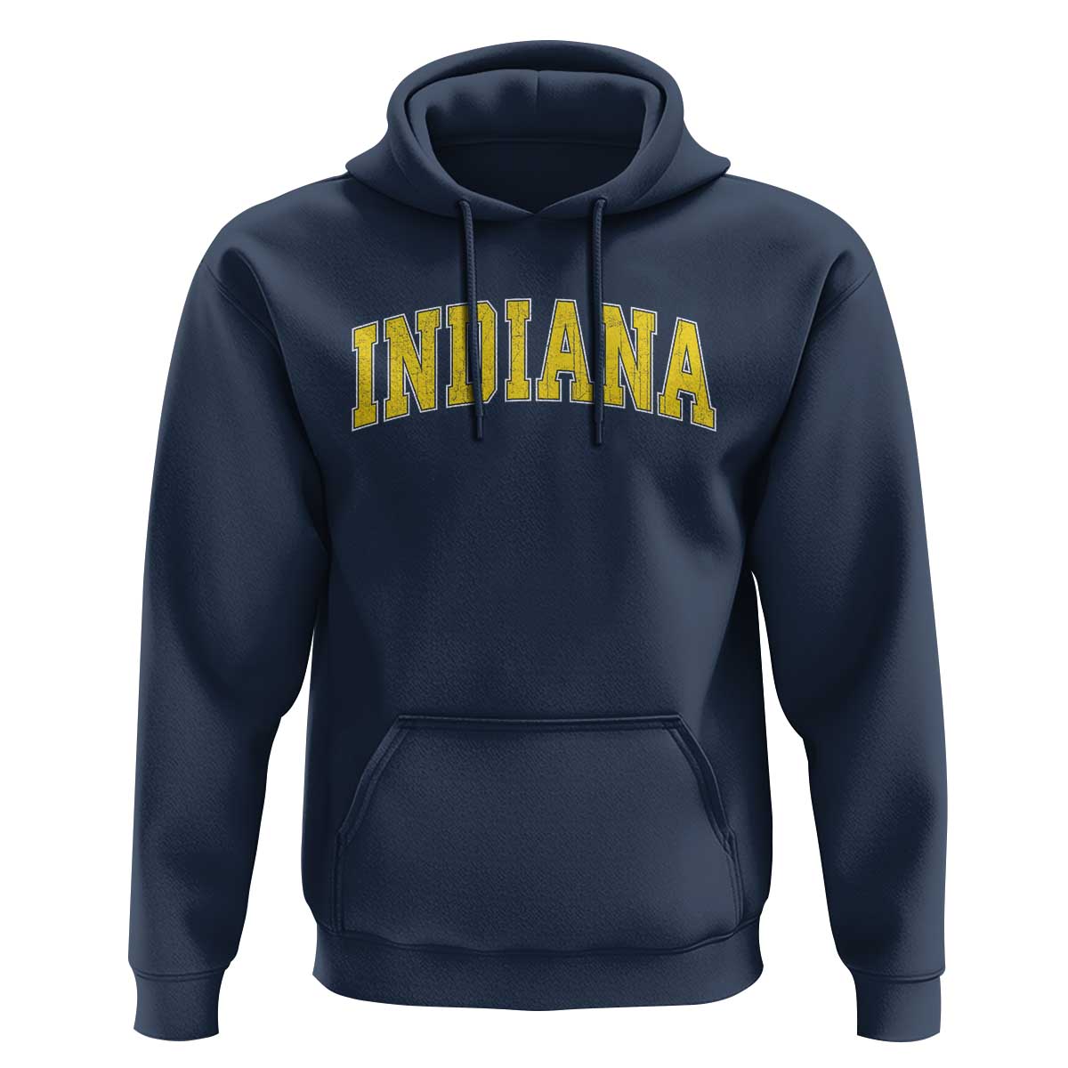 Vintage Indiana IN Hoodie Retro Throwback Design Classic Yellow Athletic Sports - Wonder Print Shop