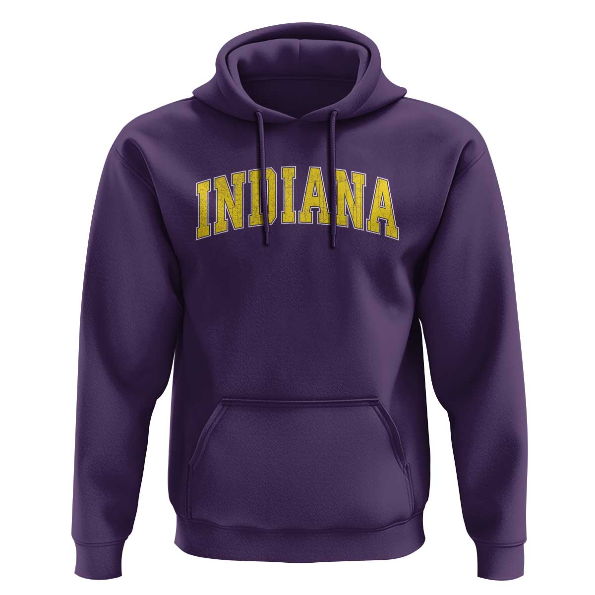 Vintage Indiana IN Hoodie Retro Throwback Design Classic Yellow Athletic Sports - Wonder Print Shop
