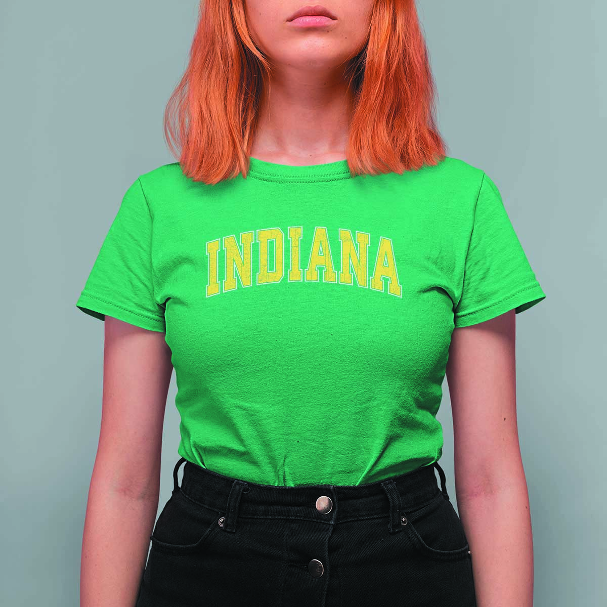 Vintage Indiana IN T Shirt For Women Retro Throwback Design Classic Yellow Athletic Sports - Wonder Print Shop