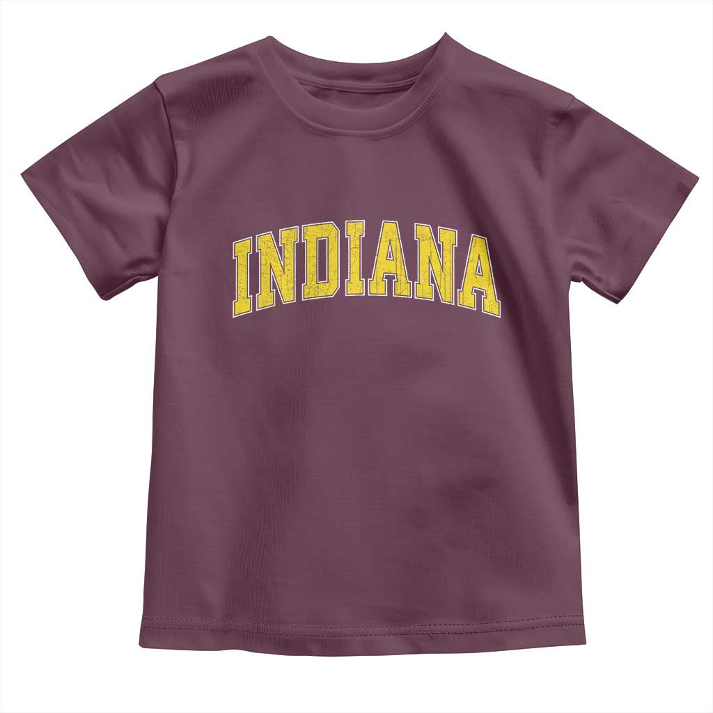 Vintage Indiana IN Toddler T Shirt Retro Throwback Design Classic Yellow Athletic Sports - Wonder Print Shop