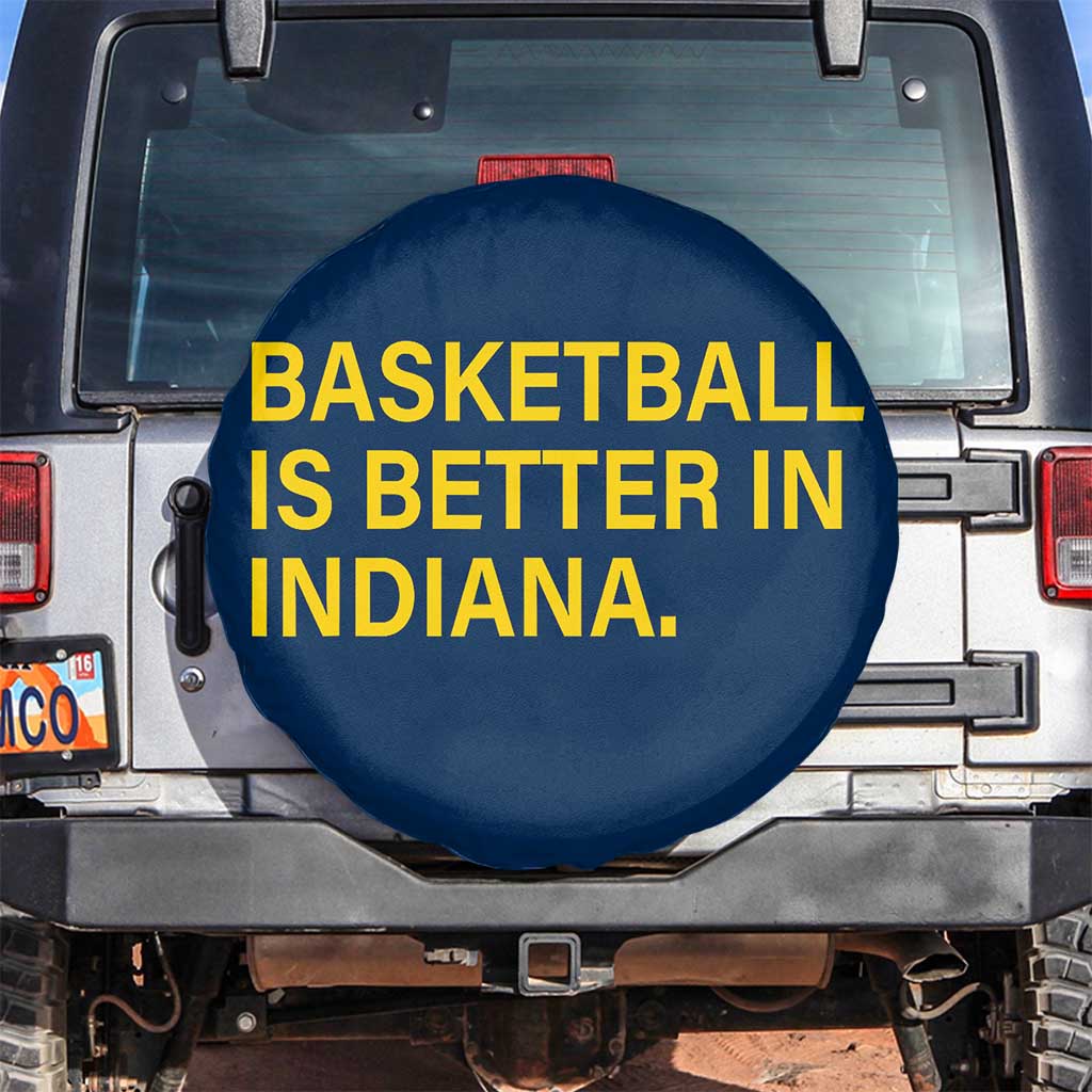 Basketball Is Better in Indiana Spare Tire Cover Bold Yellow Statement Hoosier Hoops Fans - Wonder Print Shop