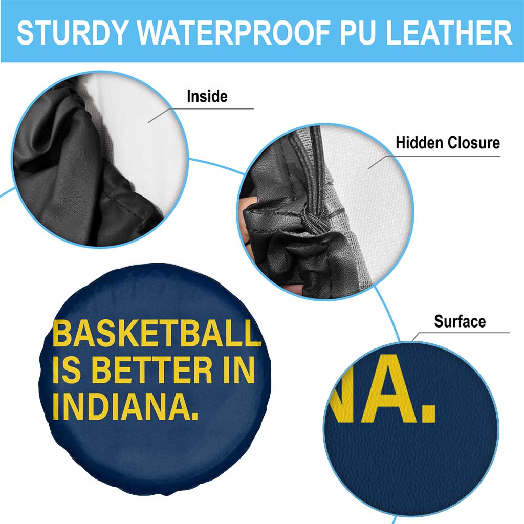 Basketball Is Better in Indiana Spare Tire Cover Bold Yellow Statement Hoosier Hoops Fans - Wonder Print Shop