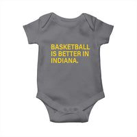 Basketball Is Better in Indiana Baby Onesie Bold Yellow Statement Hoosier Hoops Fans - Wonder Print Shop