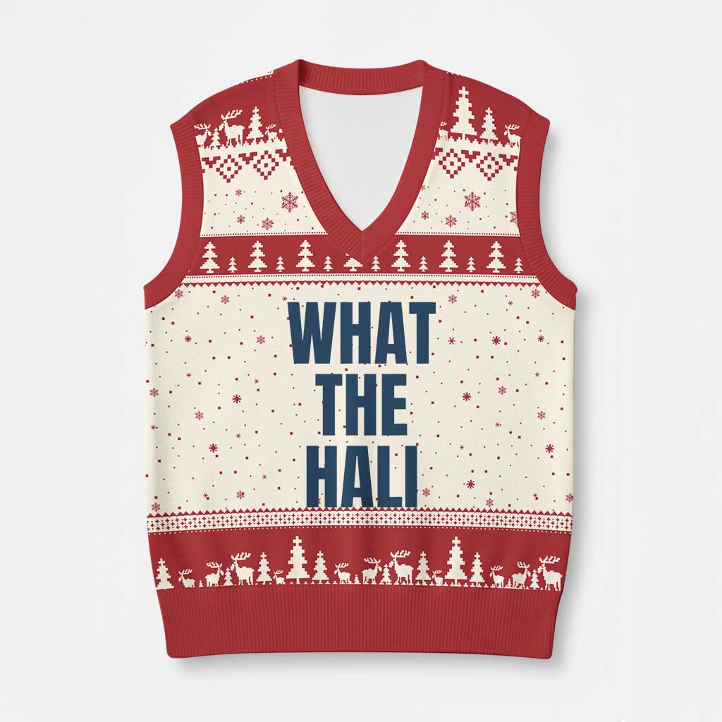 What The Hali V-Neck Knit Sweater Vest Indiana Hoosier Funny Basketball Overrated - Wonder Print Shop